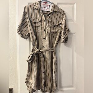 Rag & Bone Beige and Black Striped Dress